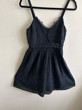 Express Black Lace-Trim Mini Dress